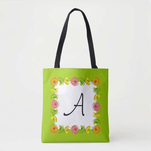Citrus Square Green Monogram überall in der Tasche (Vorderseite)