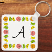 Citrus Square  Monogram aluminium double-sided Schlüsselanhänger (Rückseite)