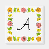Citrus Square Monogram-Magnetquadrat Magnet (Vorne)
