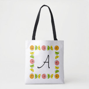 Citrus Square Monogramm Orange überall in der Tasc Tasche