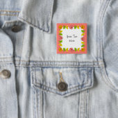 Citrus Square Pink Text-Taste Quadrat Button (Beispiel)