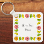 Citrus Square Text aus Aluminium zweiseitig Schlüsselanhänger (Vorderseite)