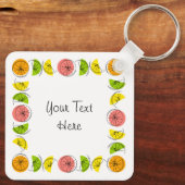 Citrus Square Text aus Aluminium zweiseitig Schlüsselanhänger (Rückseite)