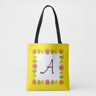 Citrus Square Yellow Monogram überall in der Tasch Tasche