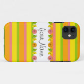 Citrus Stripe Klassischer Name iPhone Fall Case-Mate iPhone Hülle (Rückseite (Horizontal))