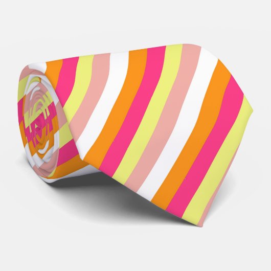 Citrus Stripe Krawatte (Gerollt)