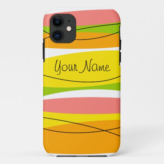 Citrus Stripe "Name" iPhone Gehäuse Case-Mate iPhone Hülle (Rückseite)