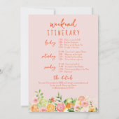 Citrus Summer Floral Bachelorette Wochenende Einladung (Rückseite)