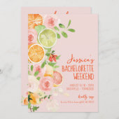 Citrus Summer Floral Bachelorette Wochenende Einladung (Vorne/Hinten)