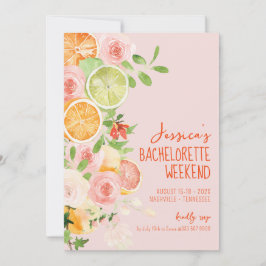 Citrus Summer Floral Bachelorette Wochenende Einladung