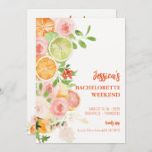 Citrus Summer Floral Bachelorette Wochenende Einladung (Vorne/Hinten)