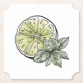 Citrus Summer Limone und grüne Blätter Untersetzer (Vorderseite)