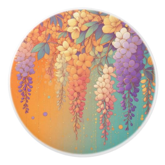 Citrus Sunset Wisteria Keramikknauf (Vorderseite)