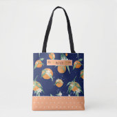 Citrus Süsse Orange Floral Navy Beste Mutter aller Tasche (Vorderseite)