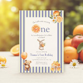 Citrus Sweet Bunny Boy First Birthday Einladung