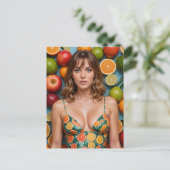 Citrus Swimsuit Woman Postkarte (Stehend Vorderseite)