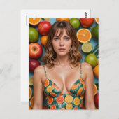 Citrus Swimsuit Woman Postkarte (Vorne/Hinten)
