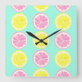 Citrus Symphony Quadratische Wanduhr (Vorderseite)