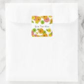 Citrus Text Aufkleber Quadrat (Tasche)