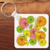 Citrus text back aluminium square double-sided schlüsselanhänger (Vorderseite)
