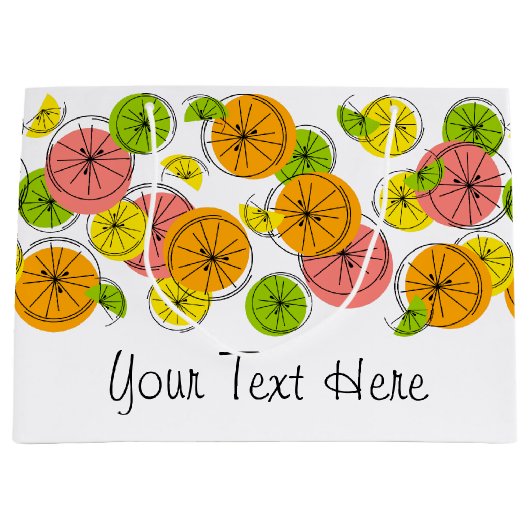 Citrus Text Geschenktasche groß Große Geschenktüte (Vorderseite)