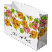 Citrus Text Geschenktasche groß Große Geschenktüte (Rückseite Schrägansicht)