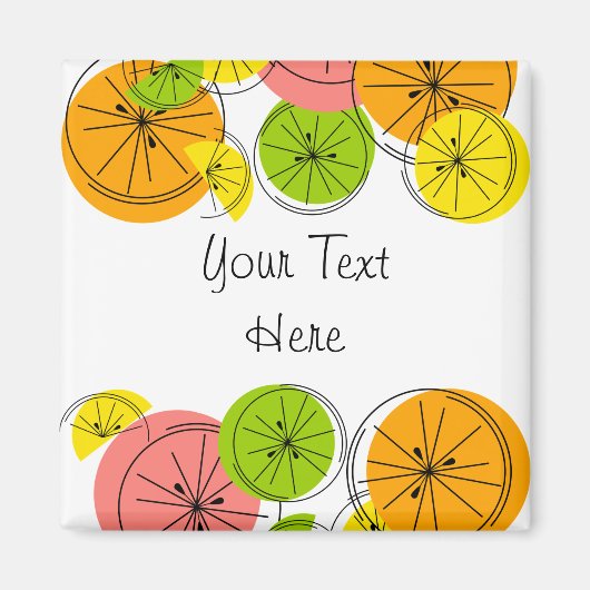 Citrus Text-Magnetquadrat Magnet (Vorne)