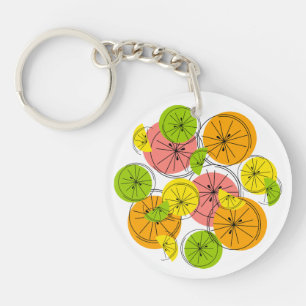 Citrus Text Schlüsselanhänger Kreis doppelseitig