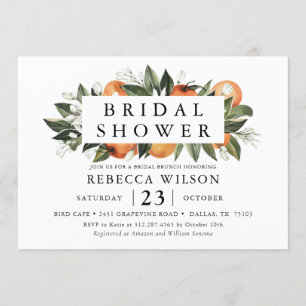 Citrus Thema Rustic Bridal Dusche Einladung