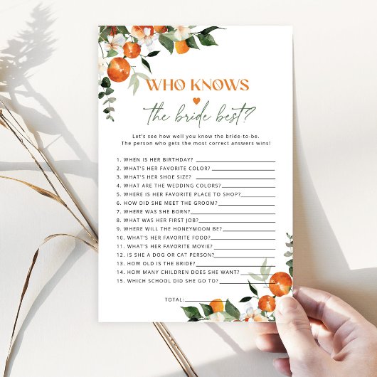 Citrus Thema Wer kennt das beste Spiel der Braut