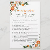 Citrus Thema Wer kennt das beste Spiel der Braut (Vorderseite)