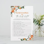 Citrus Thema Wer kennt das beste Spiel der Braut (Stehend Vorderseite)