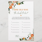 Citrus theme Wie alt war die Braut zu werden Spiel (Vorderseite)