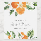 Citrus Themed Brautparty Weinetikett (Einzelnes Label)