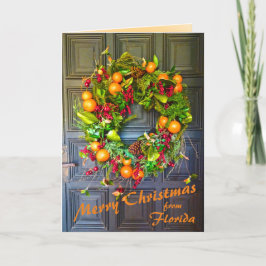 Citrus Themed Holiday Wreath Bok Gardens Florida Feiertagskarte
