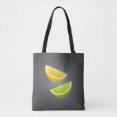 Citrus Tote Tasche mit Zitrone und Limonen Scheibe (Vorderseite)