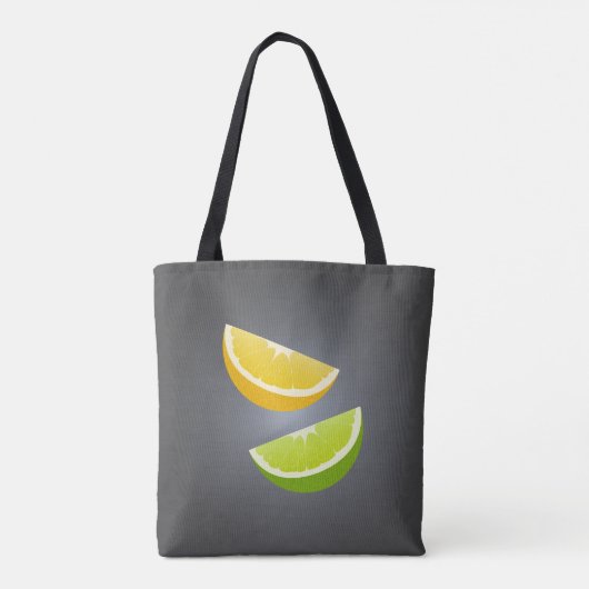 Citrus Tote Tasche mit Zitrone und Limonen Scheibe (Rückseite)