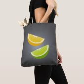 Citrus Tote Tasche mit Zitrone und Limonen Scheibe (Von Nahem)