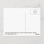 Citrus Tower in Clermont Florida, Gedicht der Hüge Postkarte (Rückseite)