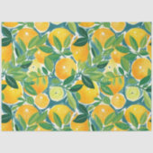 Citrus Tree Artisan Lemons Orange Limes farbenfroh Seidenpapier (Vorderseite)