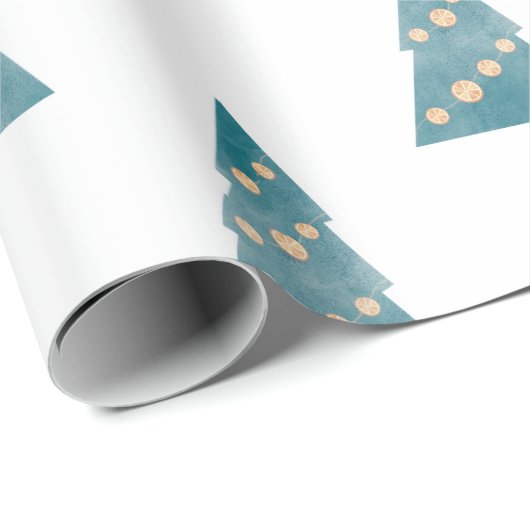 Citrus Tree Garland Wrapping Paper Geschenkpapier (Rolleneckpunkt)