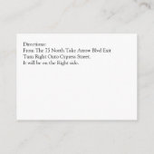 Citrus Tropical Wellness-Center Hochzeitsempfang B Begleitkarte (Rückseite)