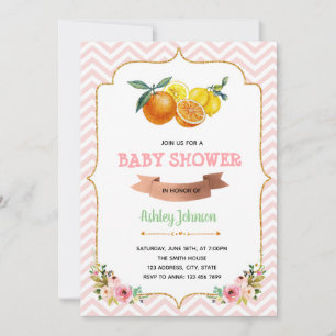 Citrus tweine Baby-Dusche Einladung