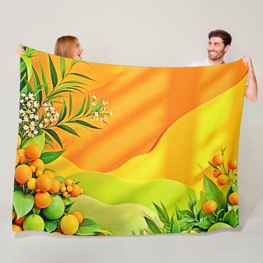 Citrus und Blätter Graphic Fleecedecke (Beispiel)