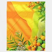 Citrus und Blätter Graphic Fleecedecke (Vorderseite)
