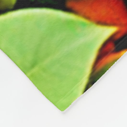 Citrus und Blätter Graphic Fleecedecke (Ecke)