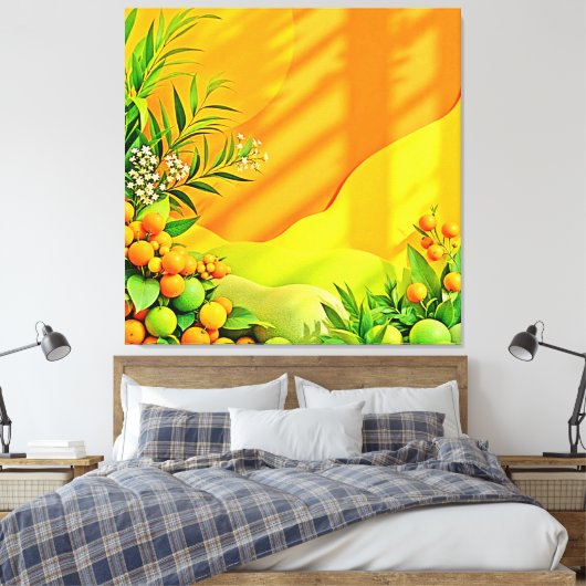 Citrus und Blätter Graphic Leinwanddruck (Insitu (Schlafzimmer))