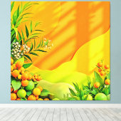 Citrus und Blätter Graphic Leinwanddruck (Insitu (Holzboden))