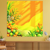 Citrus und Blätter Graphic Leinwanddruck (Insitu (Wohnzimmer))