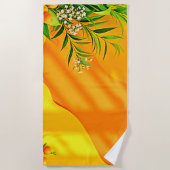 Citrus und Blätter Graphic Strandtuch (Vorderseite)